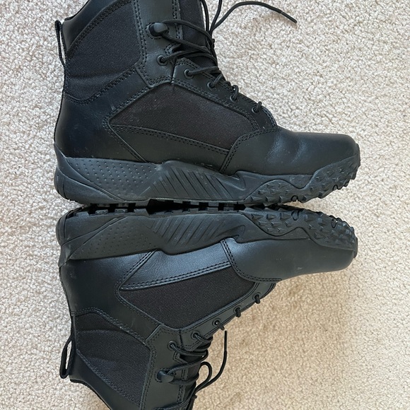 Under Armour Black Tactical Boots with High Top Design and Rugged Sole - Picture 3 of 7